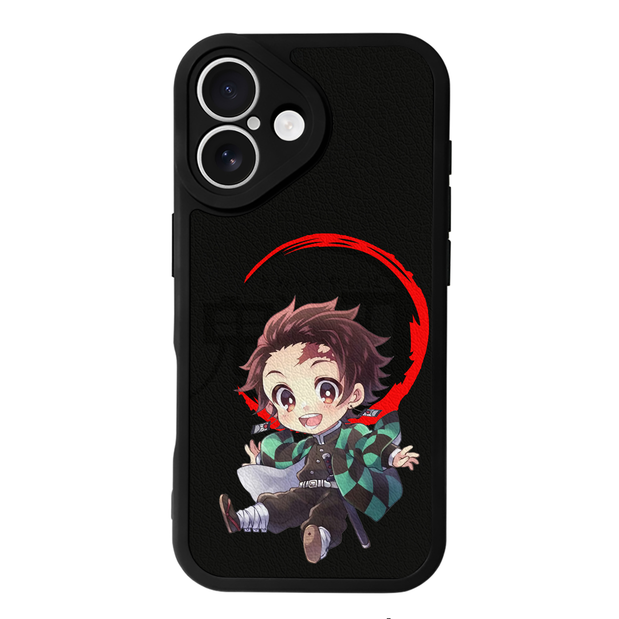 （画像用） 鬼滅の刃 竈門 炭治郎／かまど たんじろう Kamado Tanjirou 【iPhone 16シリーズ対応】シリコンスマホケース（レザー調） 材質：シリコン